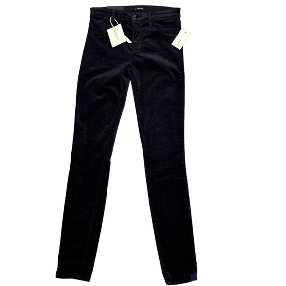 J Brand Velvet Eclipse Super Skinny Midrise Jegging in Twilight Purple Black - Picture 1 of 10